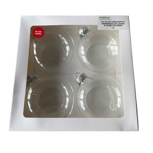 ArtMinds Clear Glass Ornaments Set NWT 3” Bundle of Three Packs